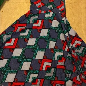 Woman African print sleeveless dress size medium PTP 19”